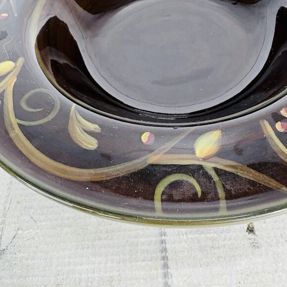 2003 Deb Hrabik For Demdaco CHOCOLATE BERRIES Ceramic Large Rim Soup Bowls Set 4 - Picture 16 of 16